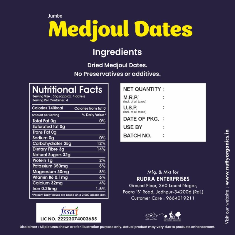 Nutty Organics Jumbo Medjoul Dates 200g | Premium Moroccan Medjool Khajoor | Large, Soft & Juicy | No Added Sugar | Preservative Free | Healthy Dry Fruits Snack | Resealable Pack - Image 6