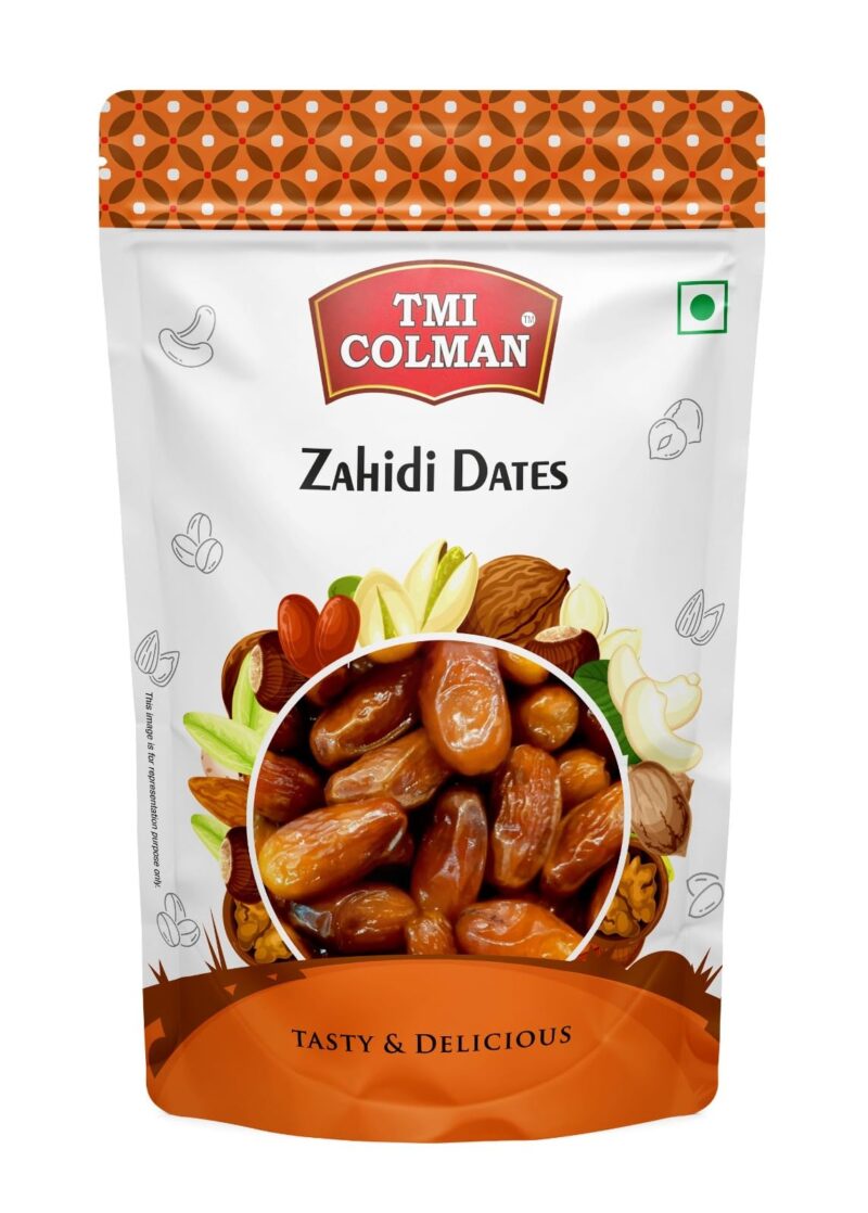 TMI Colman Zahidi Dates 500g | Premium Dry & Firm Khajoor | 100% Natural | No Added Sugar or Preservatives | Rich in Fiber & Energy | Hygienically Packed | Vegetarian