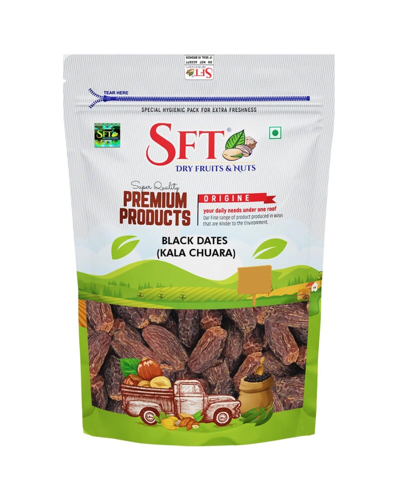 SFT Dried Dates Brown,Black/Sukha Khajoor (Kala Chuara) 1 Kg