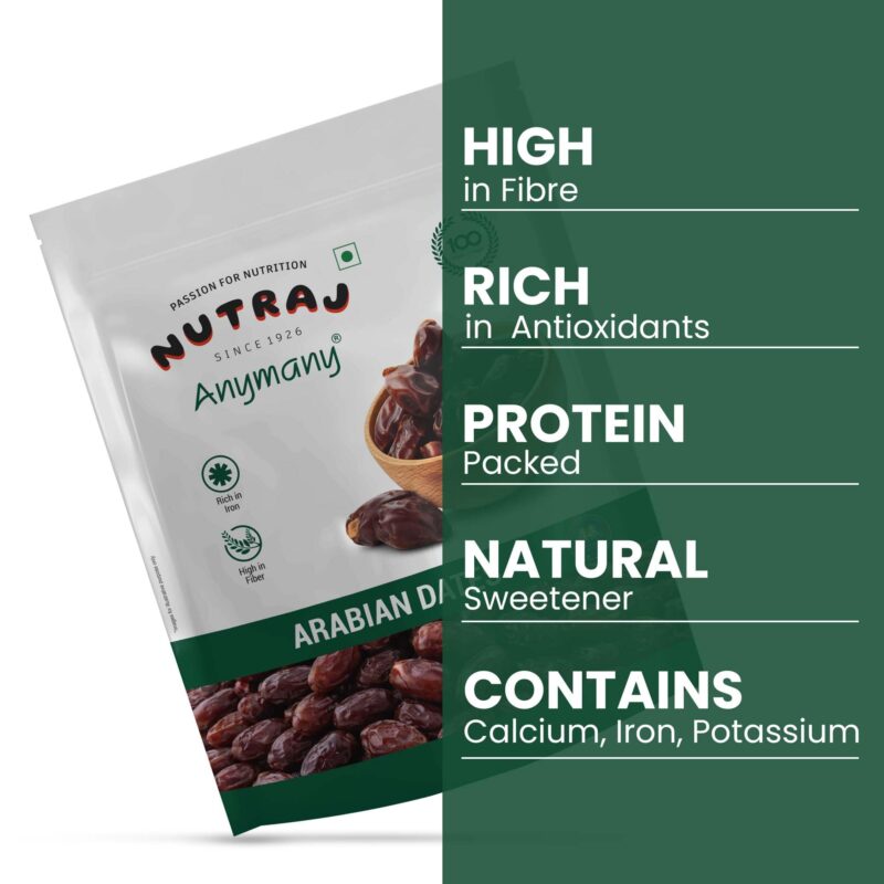 Nutraj UAE Arabian Dates 2kg (500g X 4) Pouch | Khajur | Dry Fruits and Nuts | Grocery - Image 4