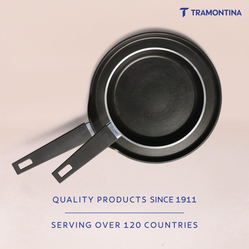 TRAMONTINA Aura Cookware Set of 2- Frypan 20cm, Dosa tawa 28cm | Reinforced Ceramic Non-Stick Cookware | Quick & Even Heating | Low-Oil Cooking | Bakelite Handle | Induction & Gas | Sea Green - Image 7
