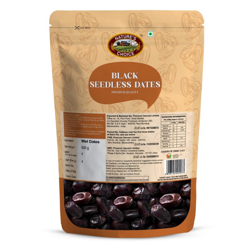 Nature's Choice Black Seedless Dates 500g | Khajoor/Khajur | Soft Khejur - Image 9