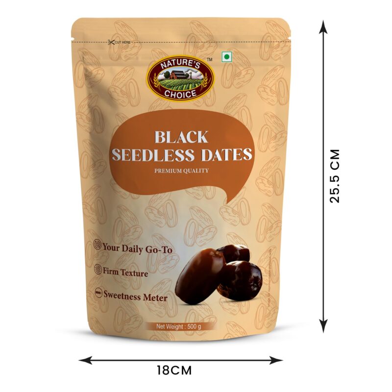 Nature's Choice Black Seedless Dates 500g | Khajoor/Khajur | Soft Khejur - Image 8