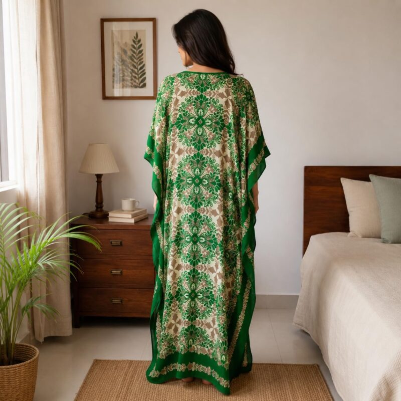 Art Of Creation Kaftan Maxi Style Casual Kaftan for Women (IN, Alpha, Free Size, Standard, Green) - Image 2