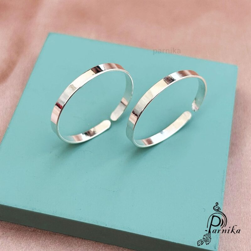 Parnika MJ 925 Exclusive 92.5 Sterling Silver Toe Ring (Leg Thumb Ring) for Women | Chandi Anvat | Gift For Her | (Flat) - Image 3