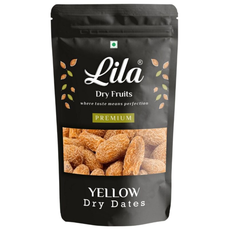 LDF LILA DRY FRUITS Yellow Dry Dates 2 Kgs 100% Natural Khajoor | Sun-Dried, Sweet and Chewy, Ideal for Snacking, Cooking & Traditional Recipes | Khajurdry Fruits Perfect for Gifting