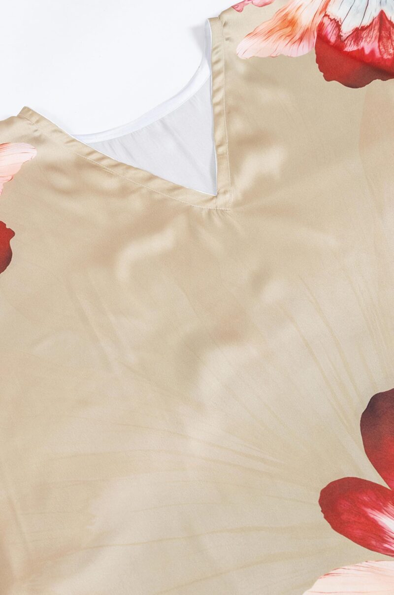 Label Aarna Premium Soft Satin Kaftan Dress for Women | Digital Print | Free Size (M-3XL) | Hidden Adjustable Belt | Sunset Resort Dress | Chic | Coverup - Image 8
