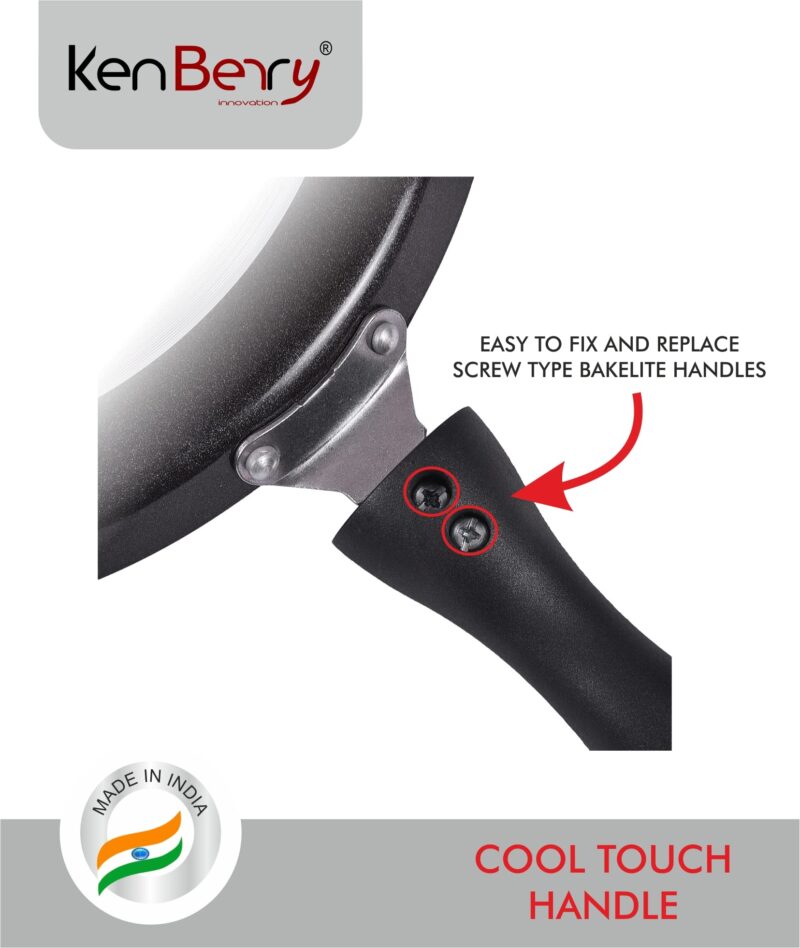 KenBerry Granite Finish Signature Thick Tawa 31 cm Diameter (Non-Induction Base, Aluminium, Non-Stick) - Image 3