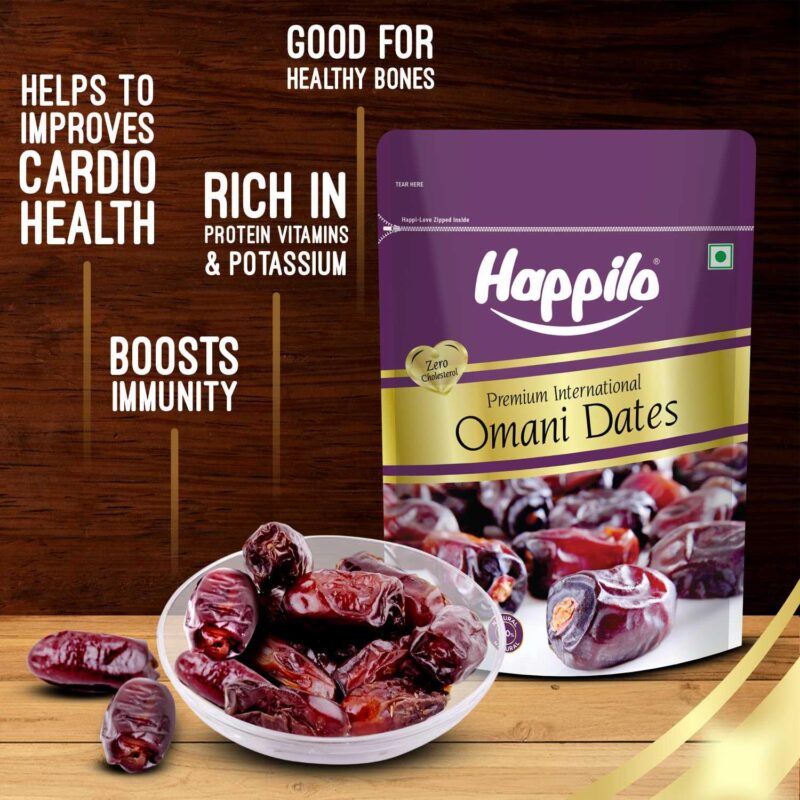 Happilo Premium International Omani Dates 680g | Healthy snacks, Dry fruits, Khajoor, Khajur, Nutritious| Rich in Vitamins & Minerals | Natural Sweetener - Image 6