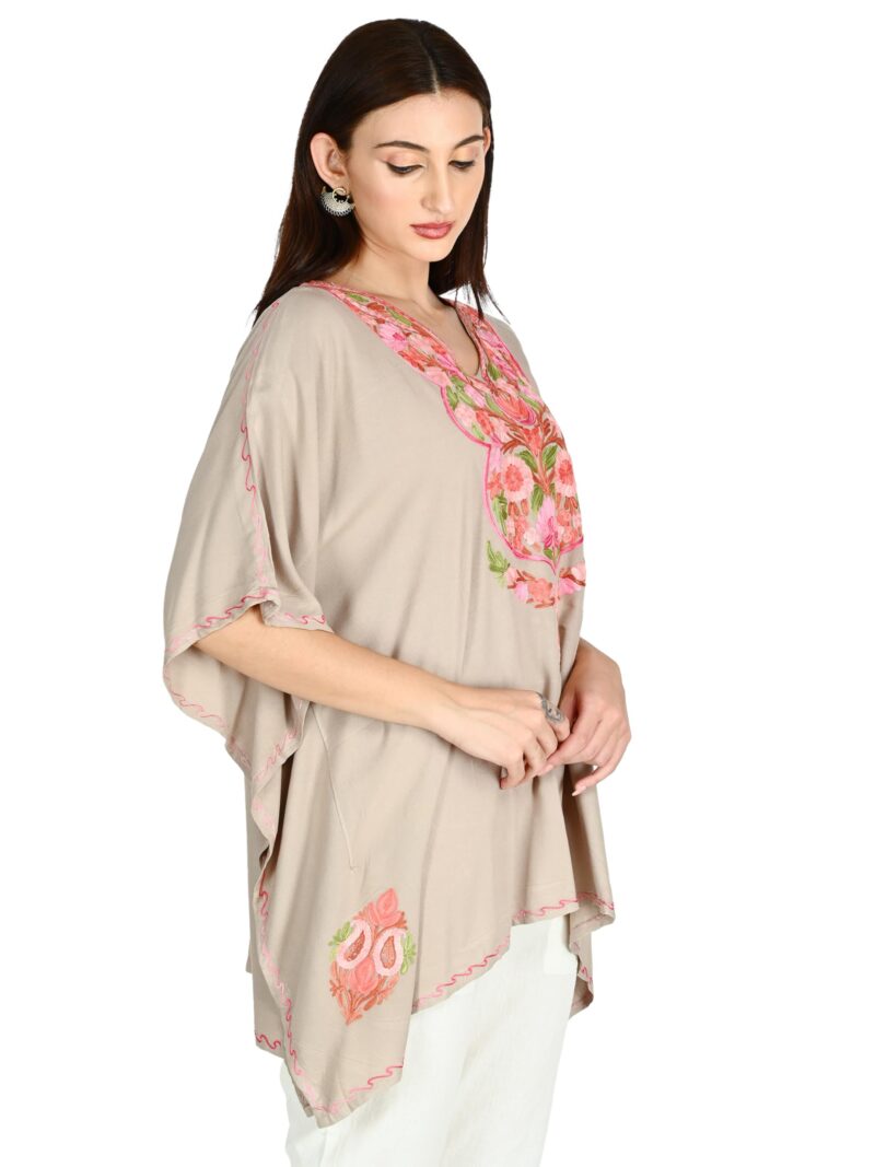TVAREETAZ Women Kashmiri Short Kaftan, Lightweight Fabric, Relaxed Fit, Free Size, Comfortable Design (TAZ105) Multicolour - Image 3