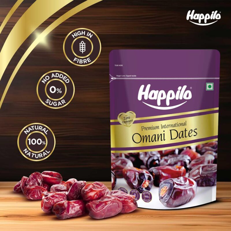 Happilo Premium International Omani Dates 680g | Healthy snacks, Dry fruits, Khajoor, Khajur, Nutritious| Rich in Vitamins & Minerals | Natural Sweetener - Image 4