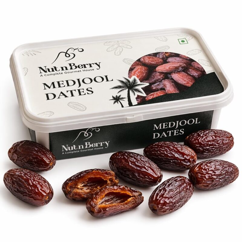 Nut n Berry Medjool Dates 500g | Jumbo Size Jordan Khajoor | Soft Chewy Caramel Khajur, No Added Sugar