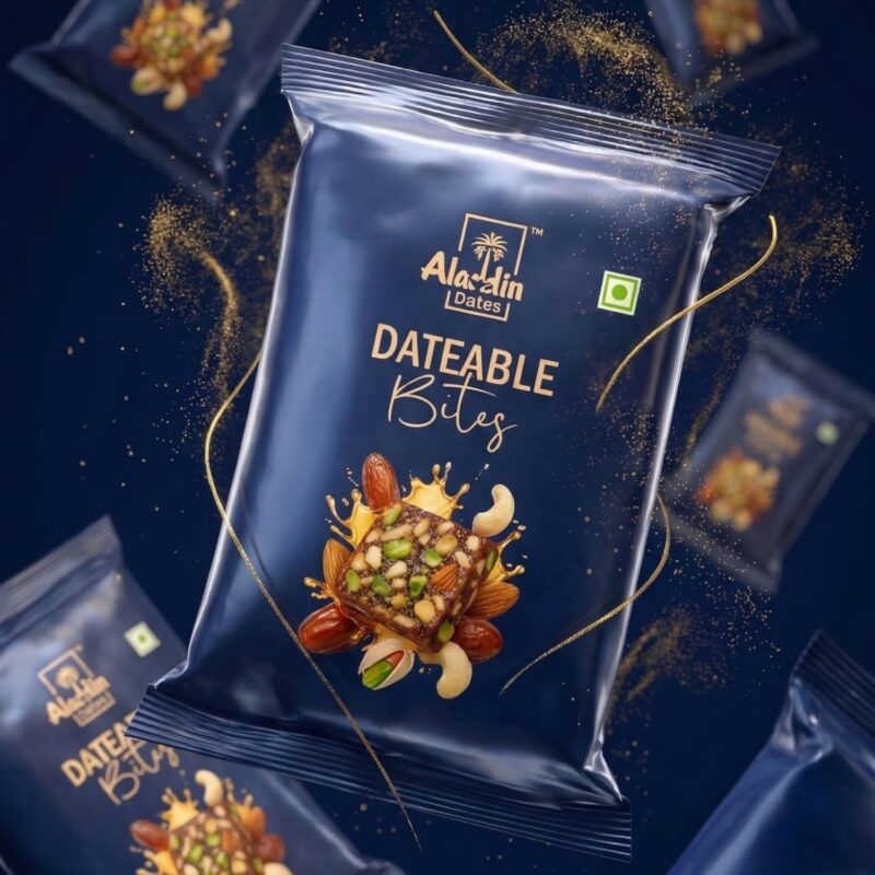 Aladdin Dates Dateable Bites 20g | Dry Fruit Bites | Made with Pure Ghee, Honey, Pista, Cashew & Almonds | No Added Sugar | Healthy Nutty Energy Snack | Gluten-Free & Preservative-Free - Image 3