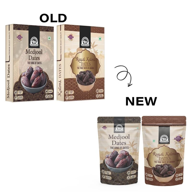Wonderland Foods 400g (200g X 2) Kalmi (Safawi) And Medjool Dates Pouch | Dry Fruits Healthy & Nutritious Soft Khajoor | Khajur Rich In Iron, Fibre & Vitamins - Image 3