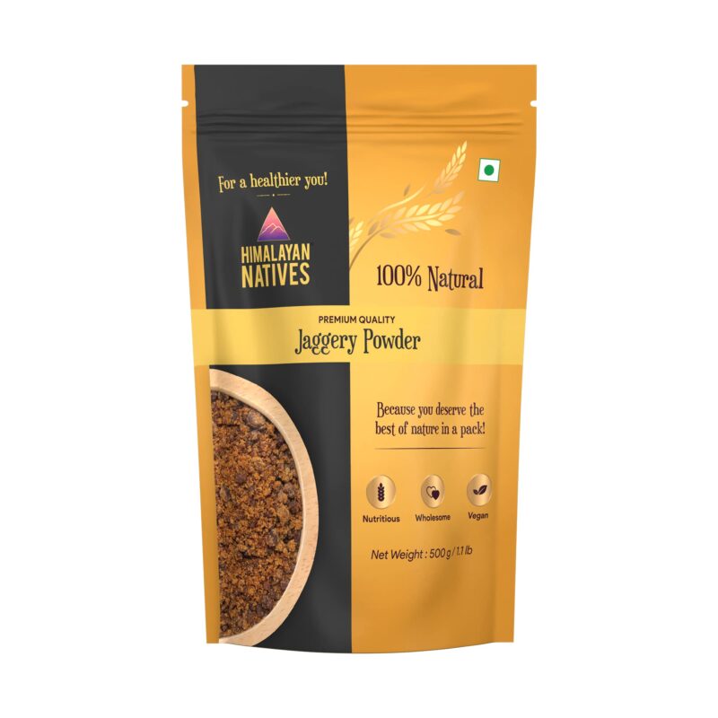 Himalayan Natives 100% Natural Jaggery Powder 500g (Pack of 2) Pouch, 2 x 500 g