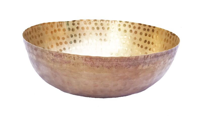 Shri Radha Brass Hammered Kadhai Pital Kadai Without Handle Karahi Frying Pan for Cooking Serving (2500 Ml) - Image 3