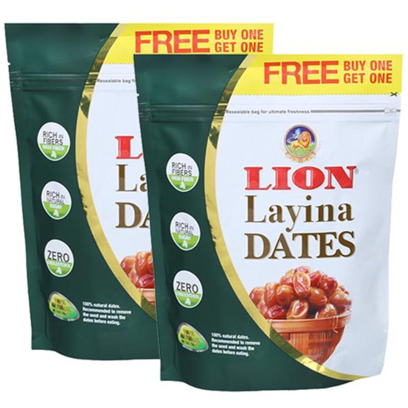 Lion Dates Arabian Seeded, 500g (Buy 1 Get 1 Free)
