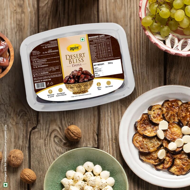 APIS Desert Bliss Dates 400g | Khajoor Dry Fruit & Nuts, Naturally Sweet, Fresh, Natural & Nutritious Dry Fruits for Snacking & Culinary Experience | Rich in Fiber & Energy - Image 6