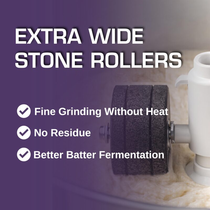Vidiem Topaz 150W Wet Grinder for Idli Dosa Batter | 2L Stainless Steel Drum, Extra Wide Stone Rollers, High Torque Motor | ISI Certified | ABS Body | 5-Yr Motor Warranty | Lavender - Image 6