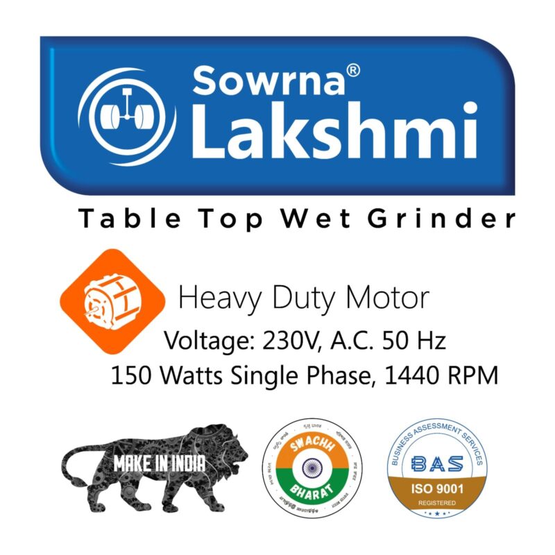 DGMR ENGG WORKS YJ666 150W Wet Grinder, Orange and Grey - Image 8