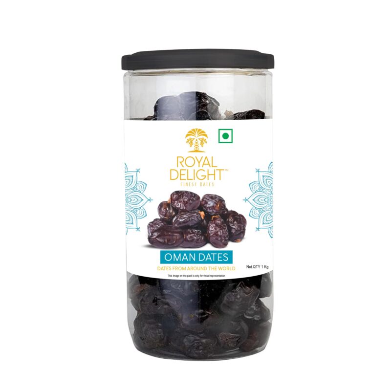Royal Delight Premium Omani Dates (1kg) | Fresh Fard Khajoor | Sweet Dried Fruits | Energy Snack Pack | Rich in Fiber (Whole Fruit)