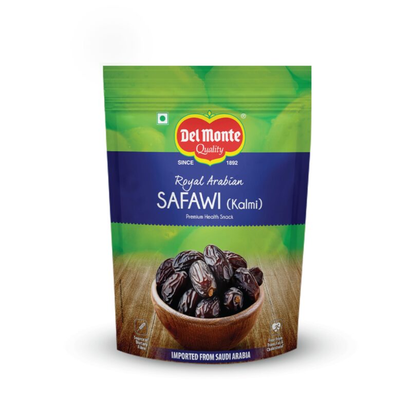 Del Monte Royal Arabian Safawi (Kalmi) Dates 200 G |Rich In Dietary Fibre| Imported From Saudi Arabia | Dried Fruit | Healthy Snack