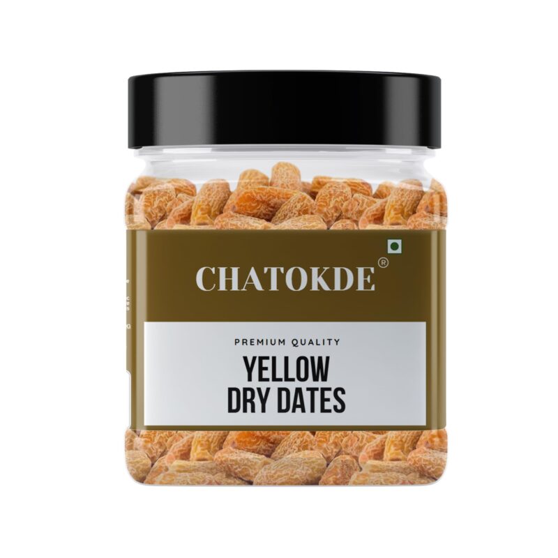 CHATOKDE Dates Dry Yellow/Sukha Khajoor Jumbo (Pila Chuara) 350g JAR PACK