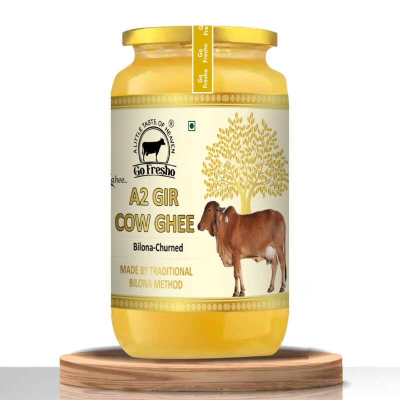 Go Fresho A2 Gir Cow ghee | Vedic Bilona Method | Pure, Natural & Healthy | 1000 ml Glass Bottle