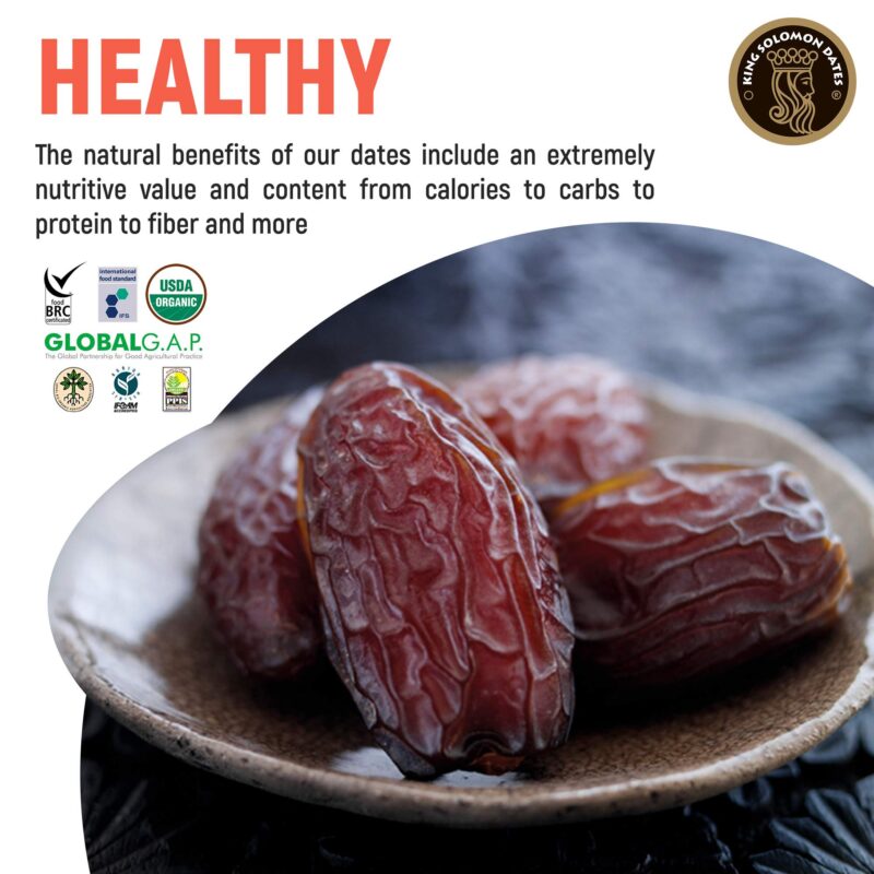King Solomon Premium Medjool Dates, Super Large Size, 500g | Large Size Israeli Khajur | Natural Sweet Khajoor, Rich in Fiber & Energy | Ideal Festive Gifting Pack - Image 2