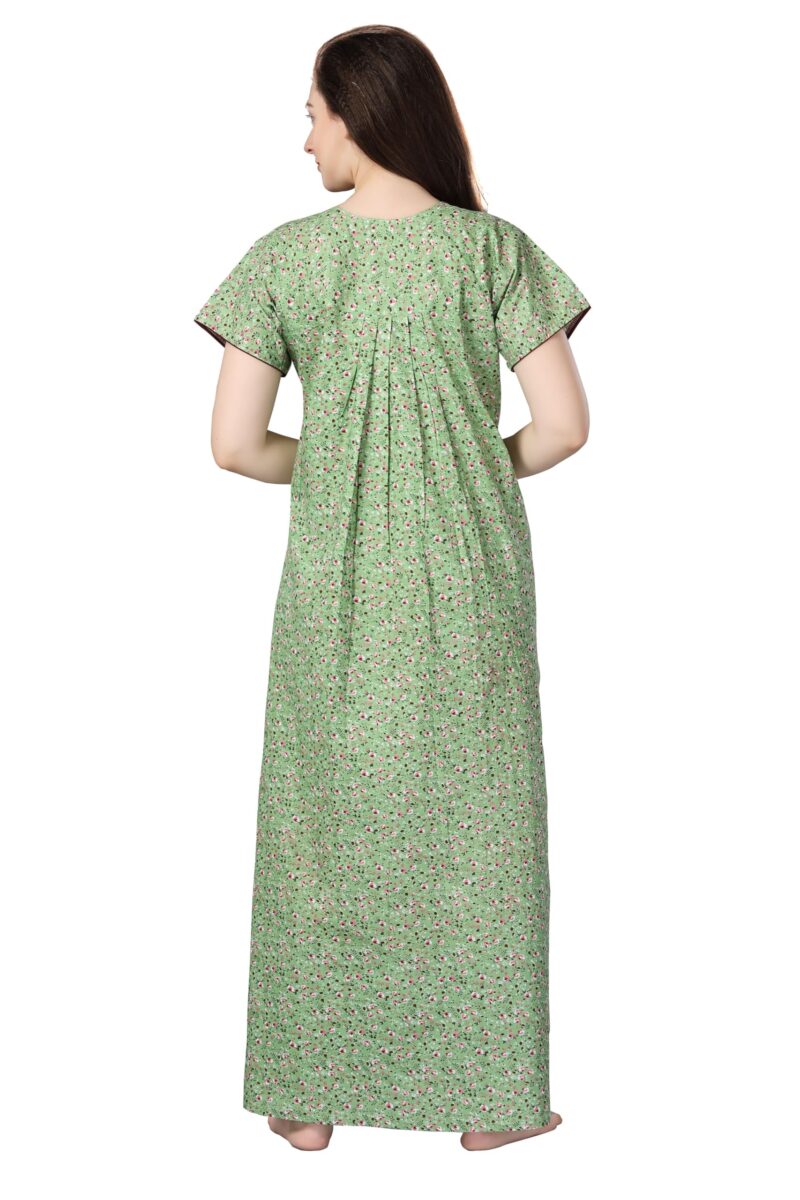 Soulemo Women Cotton Floor Length Nighty (L - Bust 44, Green) 1633AL - Image 4