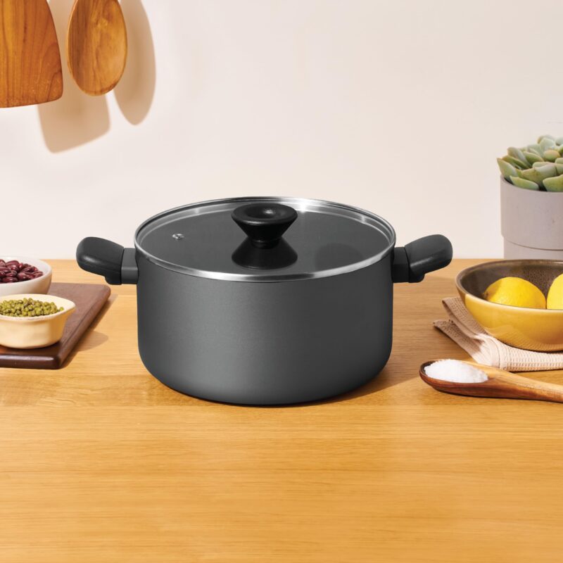 Meyer Bauhaus Aluminum Nonstick Casserole + Saucier Cookware Set with Interchangeable Lid | Non Stick Cookware Set | Cooking Set for Kitchen | Induction Cookware, 24cm, Grey - Image 5
