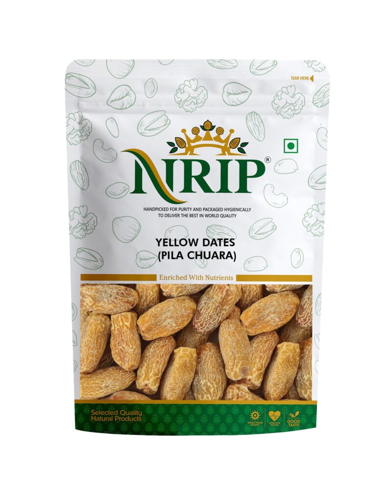 NRIP Premium Yellow Dates Dry Khajoor (Pila Chuara) 200 Gm