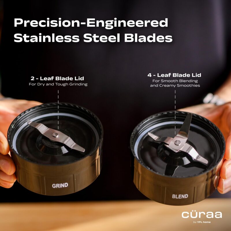 CÜRAA Blender Mixer Grinder | BlendLab by Chef Sanjyot Keer | Stainless Steel Jar | 2-Speed with Pulse | Dry & Wet Grinding | 100% Copper Motor | Smoothies, Masala & Chutney | 2 Year Warranty - Image 4