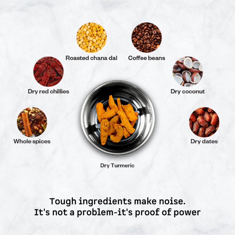 Atomberg Zenova Fresh Juicer Mixer Grinder For Kitchen | Intelligent BLDC Motor | Grind Like 1000 Watt | Coarse Mode for Silbatta Texture | 4 Jar With Chopper | Coconut Milk Maker | Hands-Free | Black - Image 10