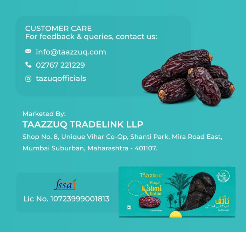 Taazzuq Royal Kalmi Safawi Dates 450g | Dates from Saudi Arabia | Natural Sweet & Soft Dry Fruits | No Added Sugar, No Preservatives | Healthy Snack for Daily Energy - Image 4