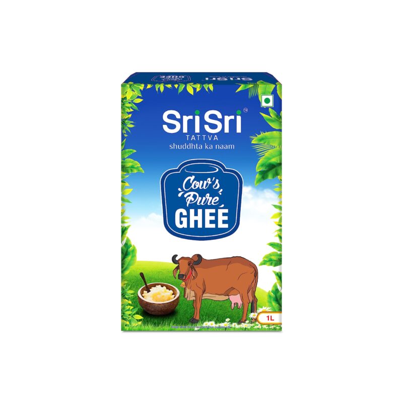 Sri Sri Tattva Cow’s Pure Ghee 1 Litre | Pure and Natural | Rich Texture and Aroma | Lab Tested | Rich in Good Fats and Antioxidants | (Pack of 1)