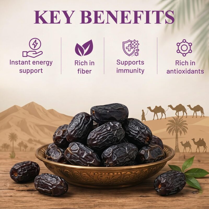 Jumbo Saudi Arabian Kalmi Dates 500g | Soft & Juicy Naturally Sweet Dates - Image 3