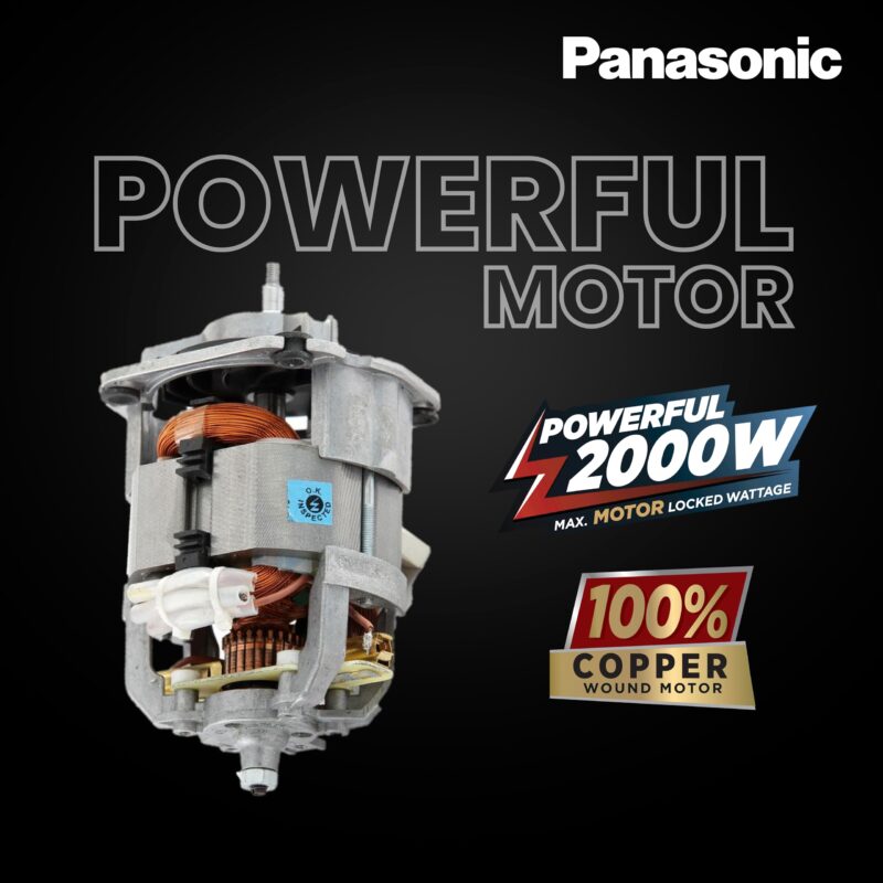 Panasonic Heavy Duty Mixer Grinder For Kitchen MX-AE486 (Light Blue) Monster Series Powerful 2000W Motor |3 Stainless Steel Multipurpose + 1 Juicer Jar |Warranty 2 Years on Product & 5 Years on Motor - Image 4