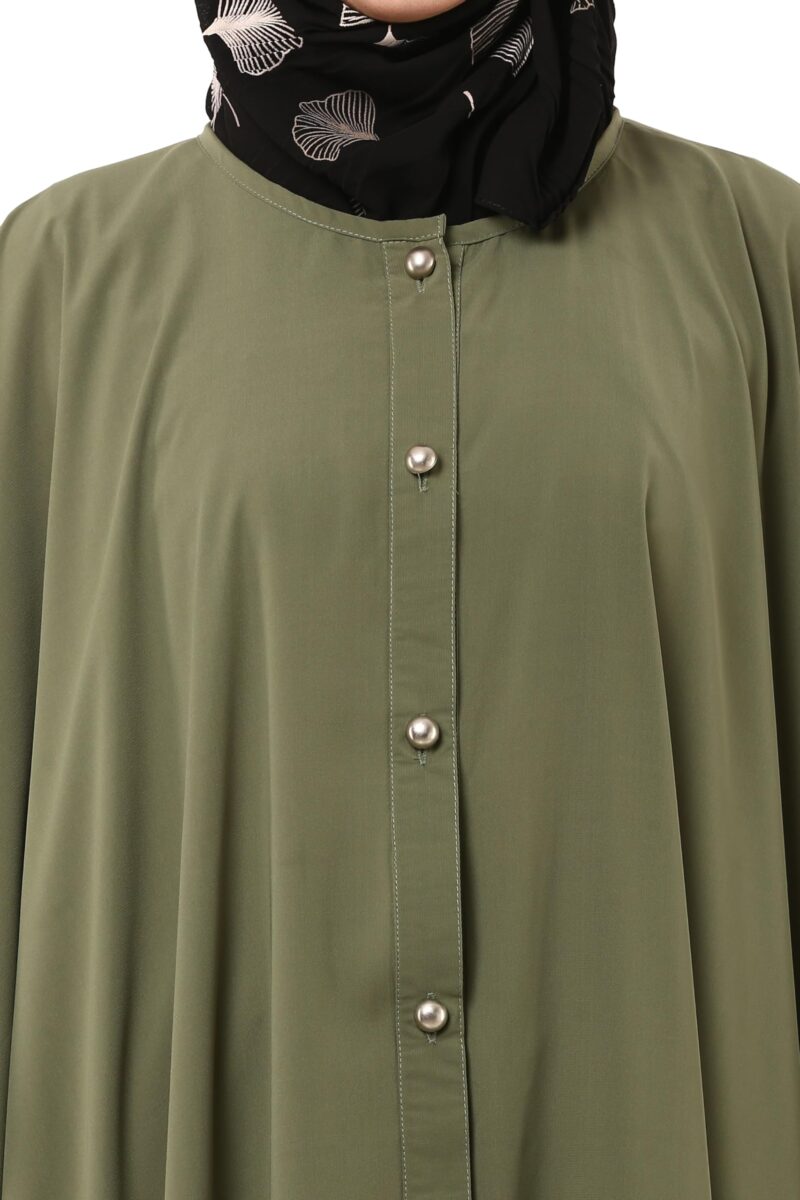 BT - Being Traditional Modest Co-Ord Set for Women - Loose Fit Front Open Free Size Kaftan Top with Trouser (Top: Free Size | Trouser: 2XL, Jade Green) - Image 4
