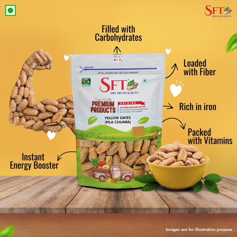 SFT Yellow Dates Dry/Sukha Khajoor (Pila Chuara) 1 Kg - Image 5