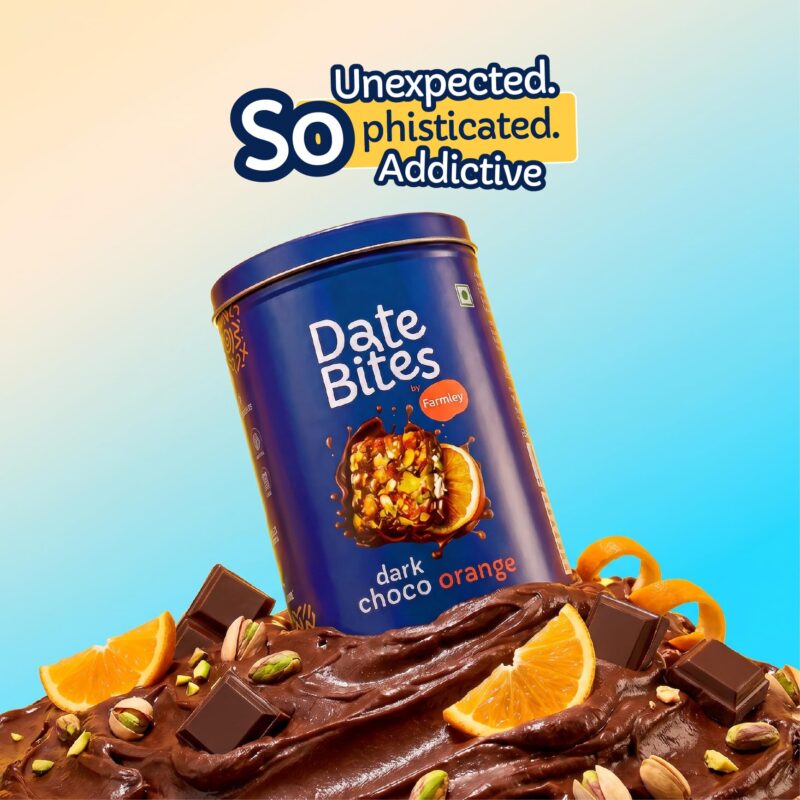 Farmley Dark Choco Orange Date Bites 200g I Dates Barfi Made with Dates,Cocoa Powder,Pista,Cashews,Almonds,Honey,Orange and Pure Ghee,Chocolate Flavoured Healthy Delicious Indian Sweets,No Refined Sugar - Image 5