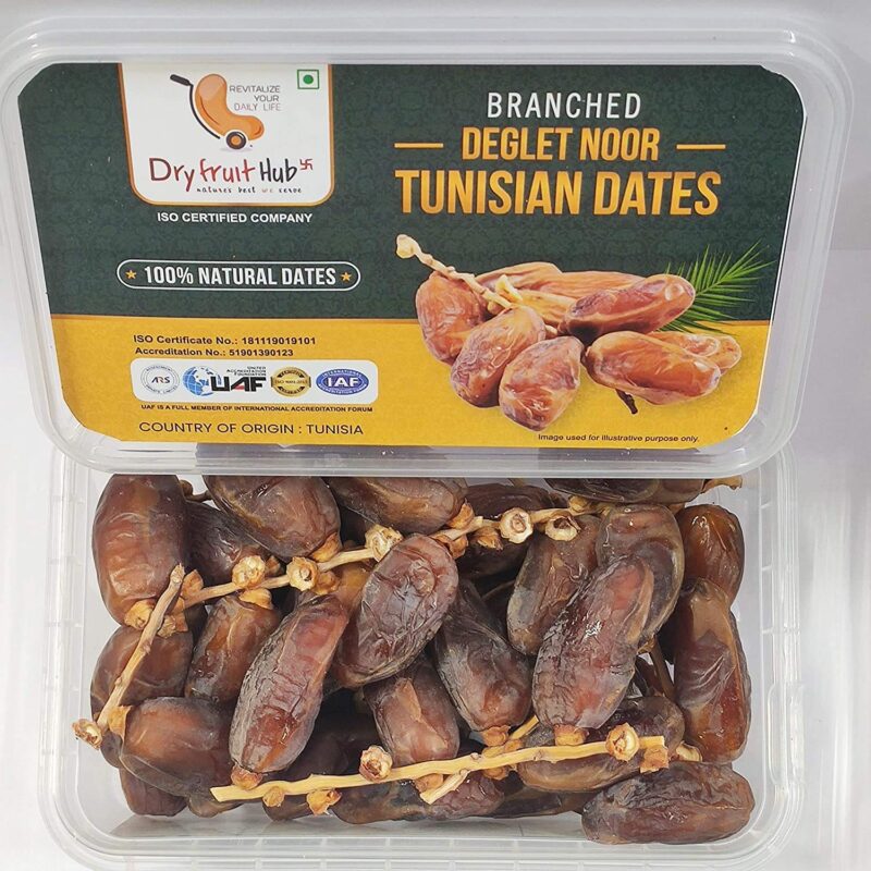 Dry Fruit Hub Tunisian Dates 400g | Deglet Nour Branched Date | Queen of All Khajur | Natural, No Added Sugar | Premium Khajoor | ISO Certified - Image 4