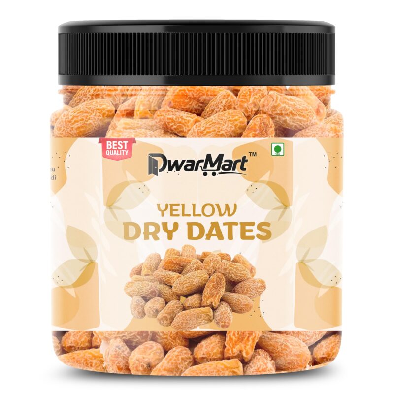 DWARMART Yellow Dry Dates 250g | Sukha Khajoor Chuara Kharik | Dried Dates | Naturally Sweet & Energy-Rich | No Added Preservatives or Additives | Hygienically Packed | Traditional Dry Fruit Snack