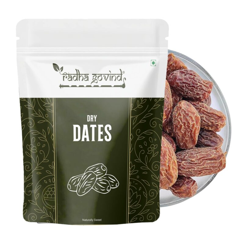 Radha Govind Organic Black Dry Dates 500g, Premium Kala Chuara Khajoor, Energy Rich Dry Dates for Immunity, Digestion, Natural Sweetener & Daily Nutrition