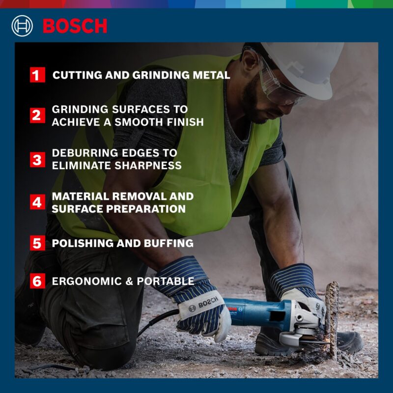 BOSCH Professional GWS 600 Angle Grinder | 670W Power | No-load Speed of 11000 RPM | Versatile Cutting and Grinding Tool | M10 Grinding Spindle Thread | 100 mm Disc | 1 Year Warranty - Image 3