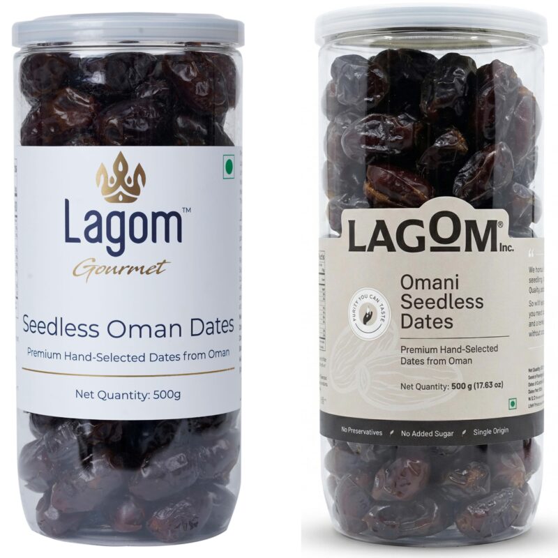 Lagom Omani Seedless Dates 500g | Premium Pitted Khajoor from Oman | Soft, Naturally Sweet & Convenient | No Added Sugar, No Preservatives | Vegan, Gluten Free, Non-GMO - Image 4