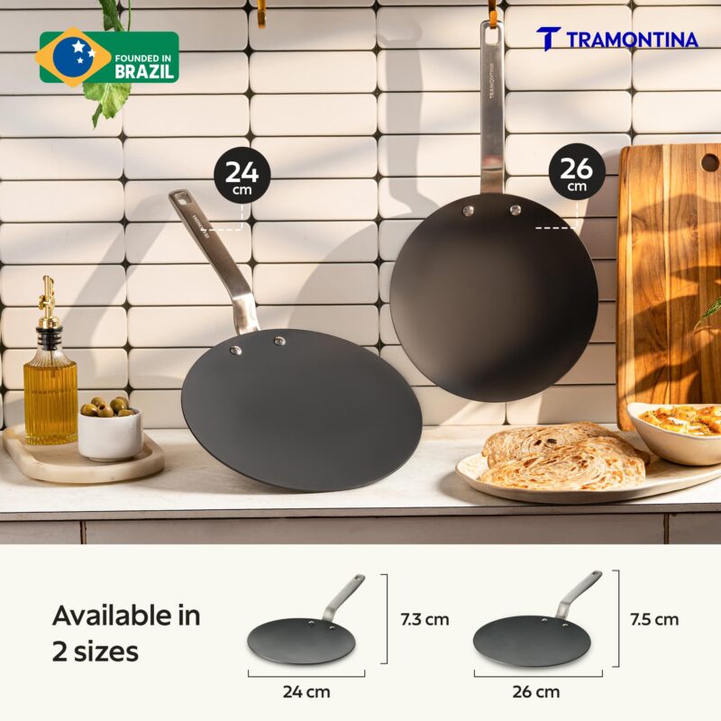 TRAMONTINA Heritage Iron Roti Tawa 26 cm | Black - Image 7