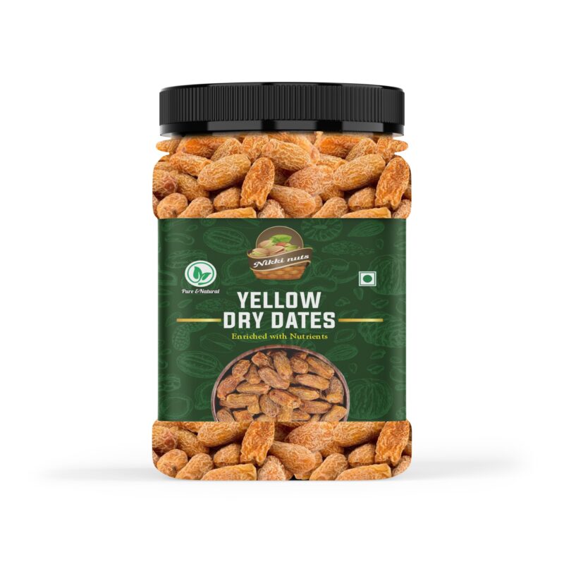 NIKKI NUTS Yellow Dry Dates | Sukha Khajoor | Pila Chuara | Kharik | Fresh, Pure & Natural Dry Fruit (500 Gram)