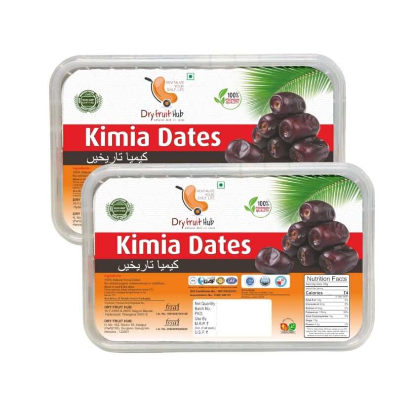 Dry Fruit Hub Kimia Dates 1kg (500g x 2) | Fresh Mazafati Khajur | Soft & Juicy Khajoor | No Added Sugar | Natural Energy Snack | Healthy Dry Fruit