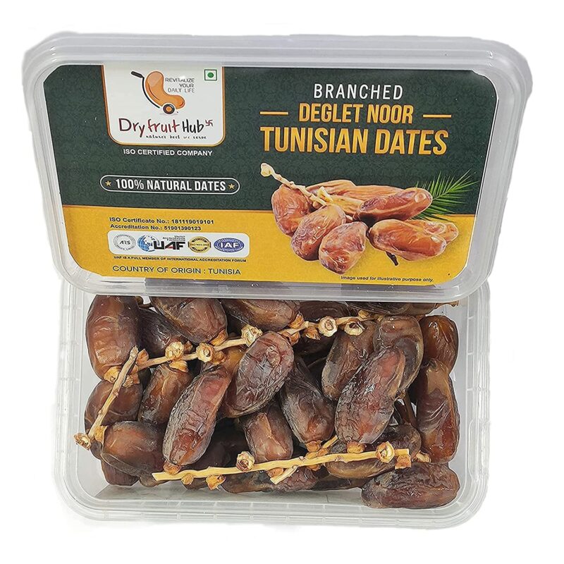 Dry Fruit Hub Tunisian Dates 400g | Deglet Nour Branched Date | Queen of All Khajur | Natural, No Added Sugar | Premium Khajoor | ISO Certified - Image 2